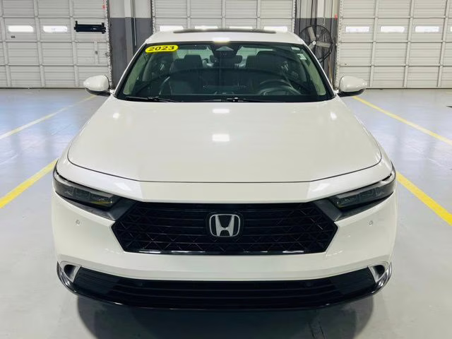 2023 White Honda Accord Hybrid Touring FWD Sedan