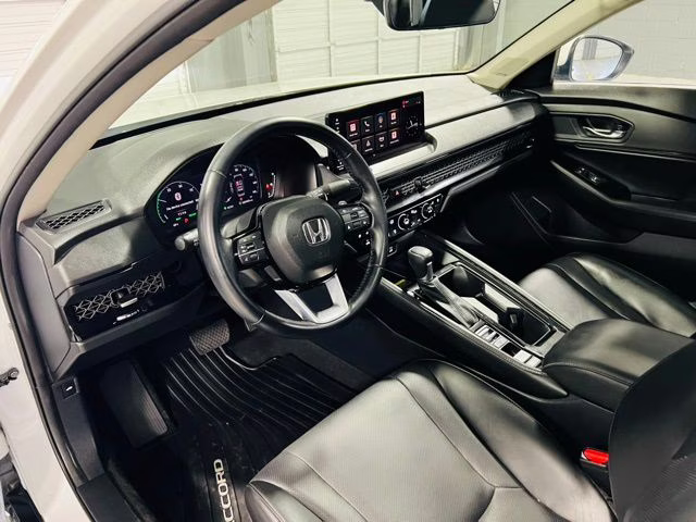 2023 White Honda Accord Hybrid Touring FWD Sedan