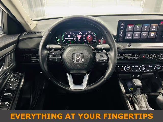 2023 White Honda Accord Hybrid Touring FWD Sedan