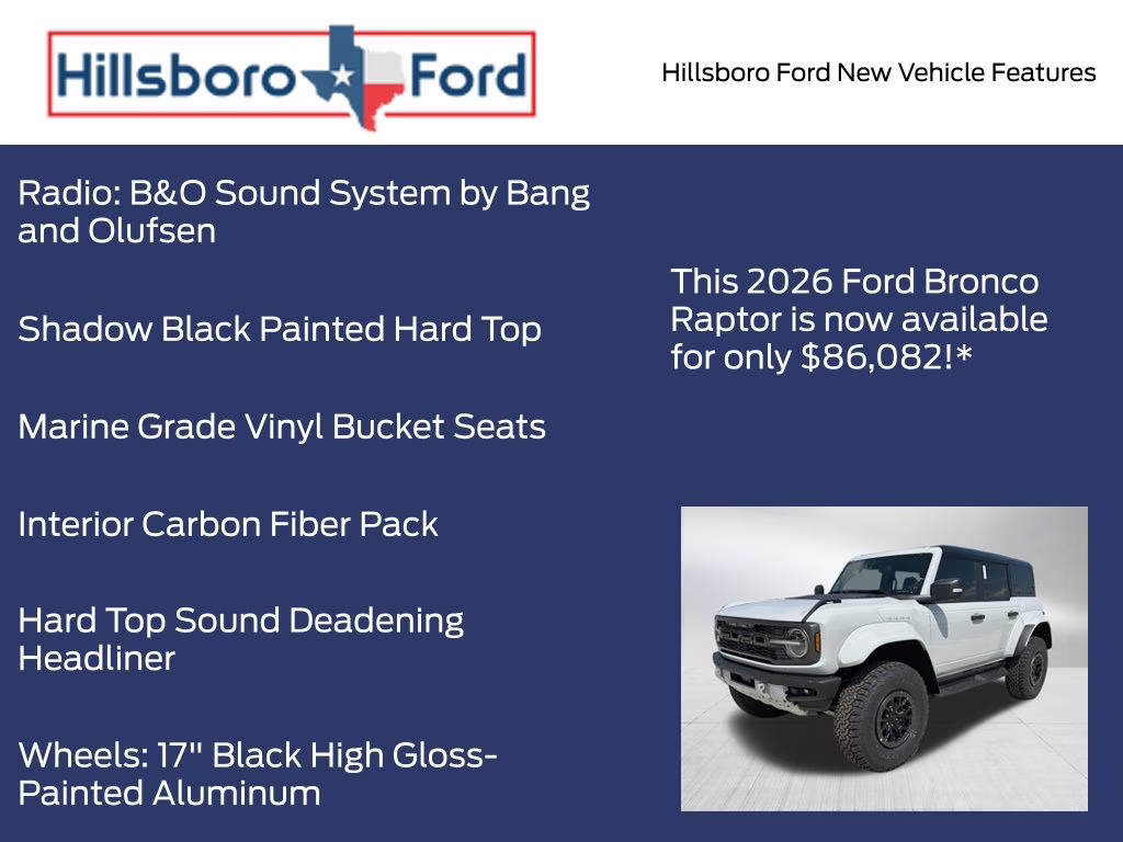 2026 Avalanche Gray Ford Bronco Raptor 4X4 SUV