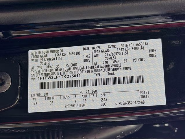 2026 Agate Black Metallic Ford F-150 STX 4X4 Truck
