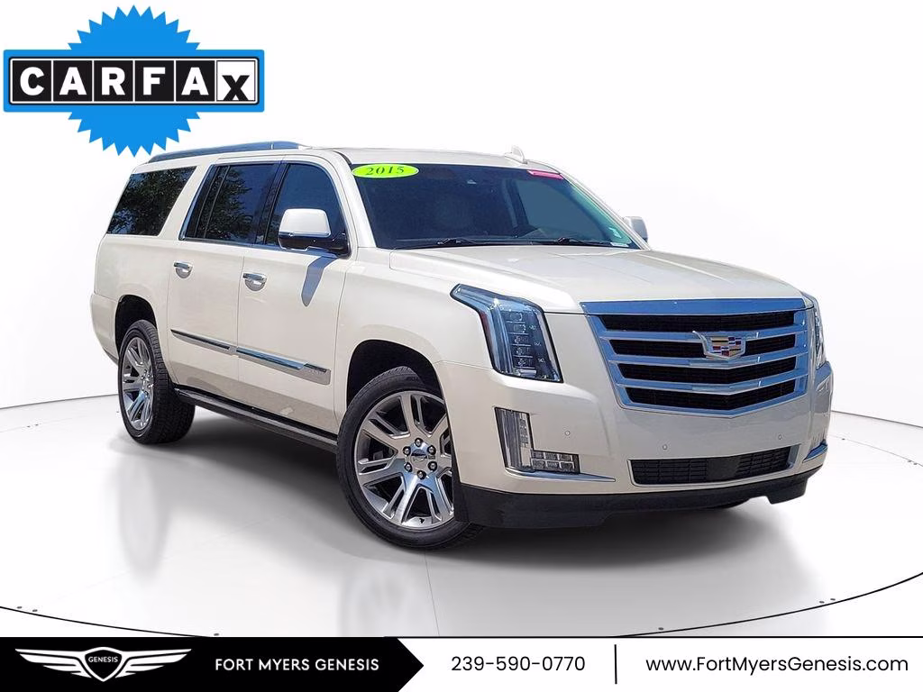 2015 White Diamond Tricoat Cadillac Escalade ESV Premium RWD SUV