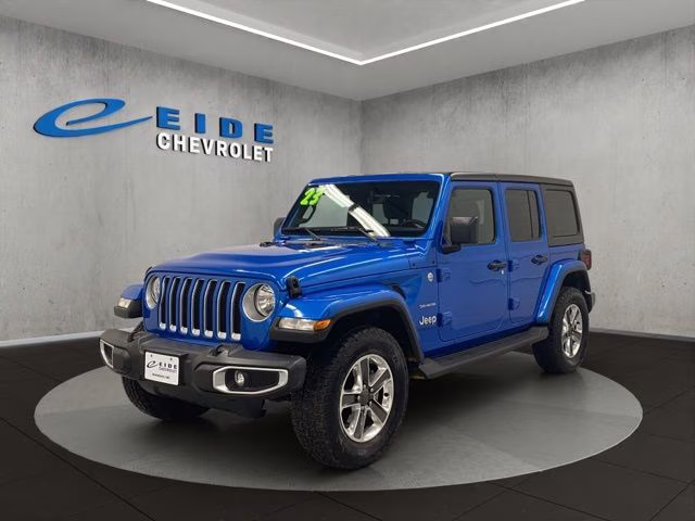 2023 Hydro Blue Pearl Coat Jeep Wrangler Sahara 4X4 SUV