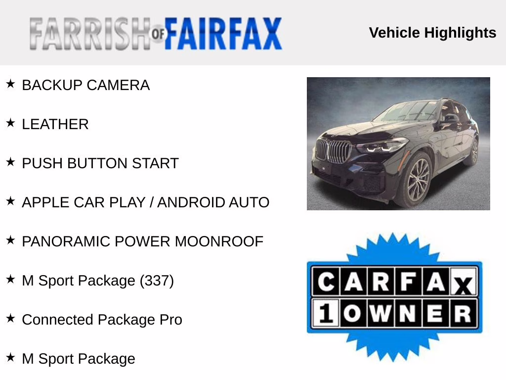 2022 Black Sapphire Metallic BMW X5 xDrive40i AWD SUV