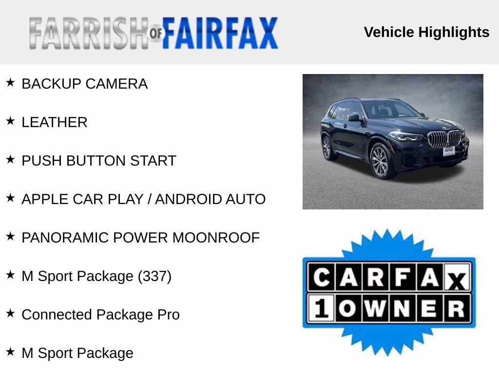 2022 Black Sapphire Metallic BMW X5 xDrive40i AWD SUV