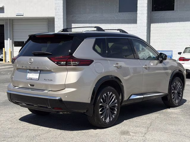 2025 Champagne Silver Metallic/Super Black Nissan Rogue Platinum FWD SUV