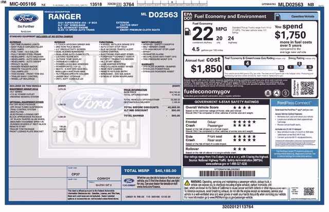 2021 Cactus Ford Ranger XLT 4X4 Truck