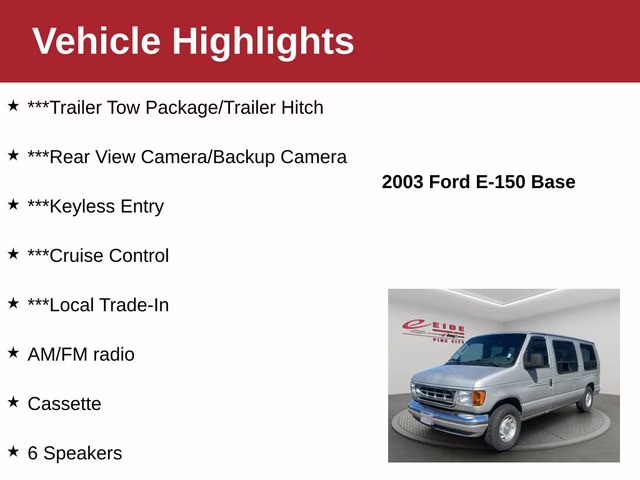 2003 Silver Birch Clearcoat Metallic Ford E-150 RV RWD Van
