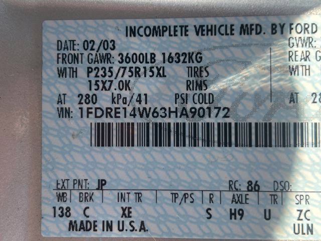 2003 Silver Birch Clearcoat Metallic Ford E-150 RV RWD Van