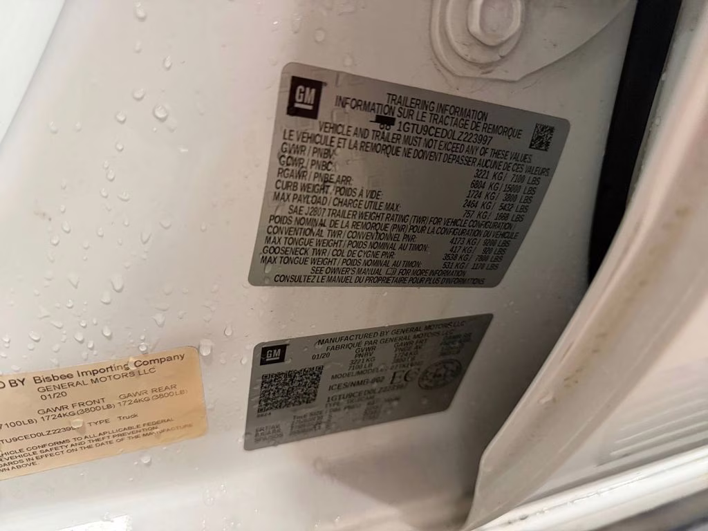 2020 White GMC Sierra 1500 Elevation X31 4X4 Truck