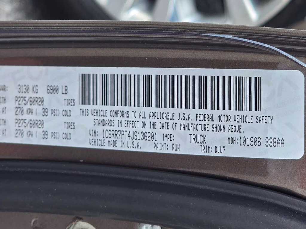 2018 Walnut Brown Metallic Clearcoat Ram 1500 Laramie Longhorn 4X4 Truck