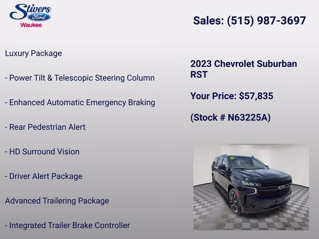 2023 Black Chevrolet Suburban RST 4X4 SUV