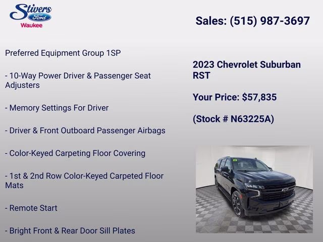 2023 Black Chevrolet Suburban RST 4X4 SUV