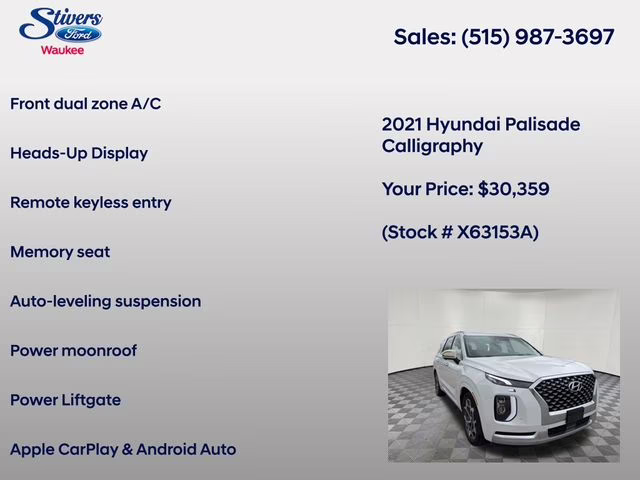 2021 Hyper White Hyundai Palisade Calligraphy AWD SUV