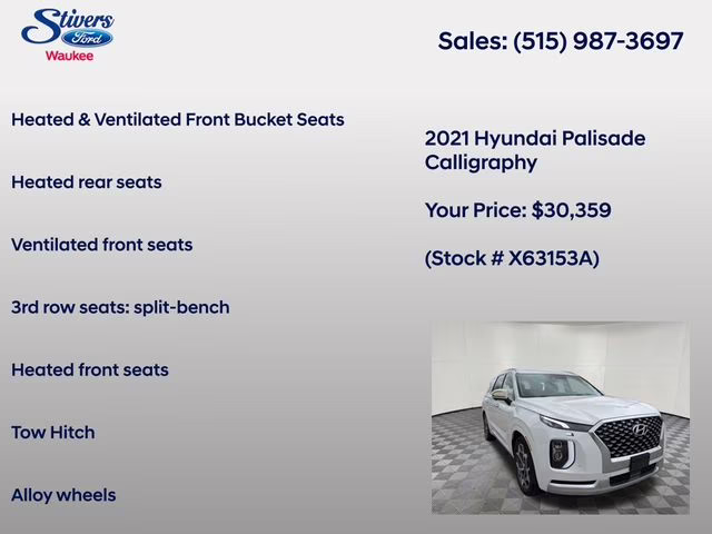 2021 Hyper White Hyundai Palisade Calligraphy AWD SUV