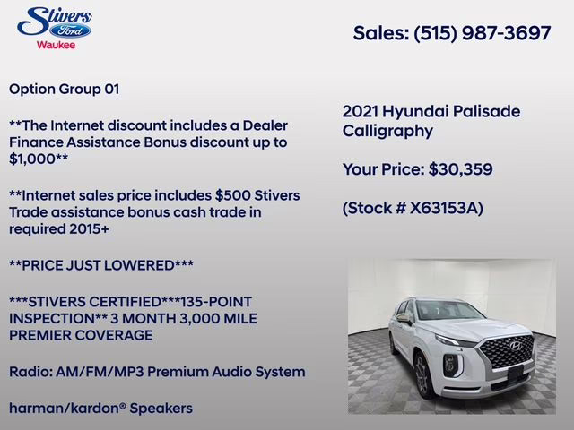 2021 Hyper White Hyundai Palisade Calligraphy AWD SUV