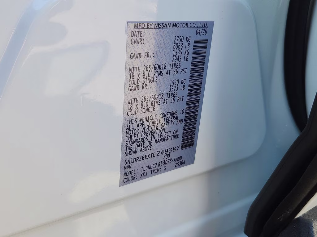 2026 Everest White Pearl/Black Nissan Pathfinder Rock Creek 4X4 SUV