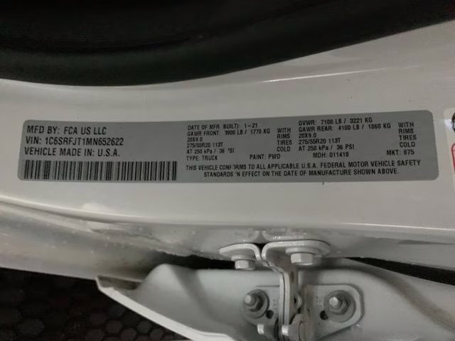 2021 Ivory White Tri-Coat Pearlcoat Ram 1500 Laramie 4X4 Truck