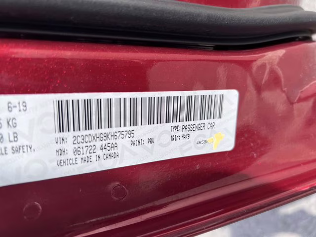 2019 Octane Red Pearlcoat Dodge Charger GT RWD Sedan
