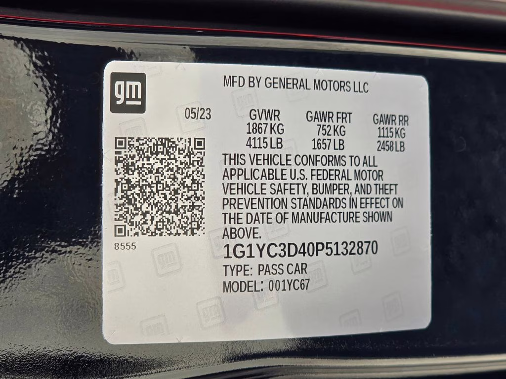 2023 Black Chevrolet Corvette Stingray RWD Convertible