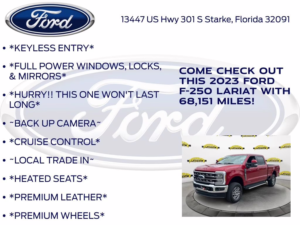 2023 Red Metallic Ford Super Duty F-250 SRW Lariat 4X4 Truck