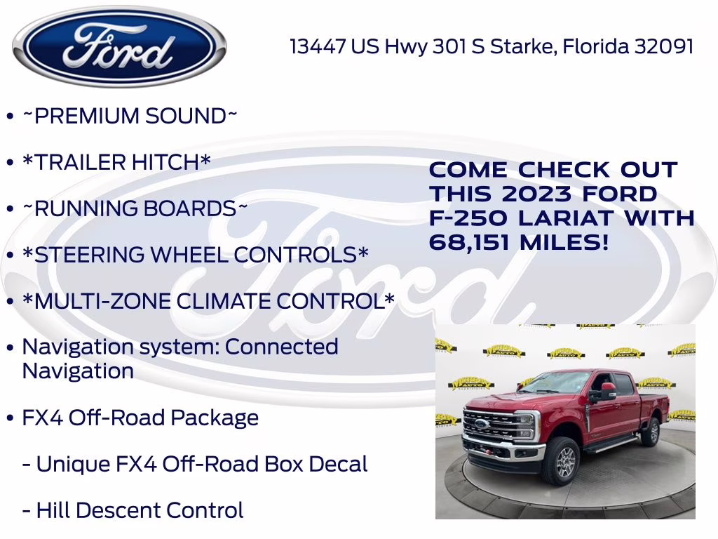 2023 Red Metallic Ford Super Duty F-250 SRW Lariat 4X4 Truck