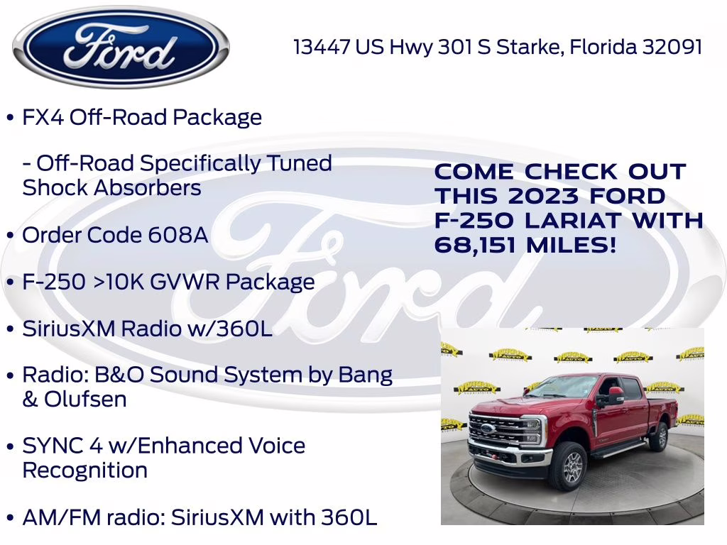 2023 Red Metallic Ford Super Duty F-250 SRW Lariat 4X4 Truck
