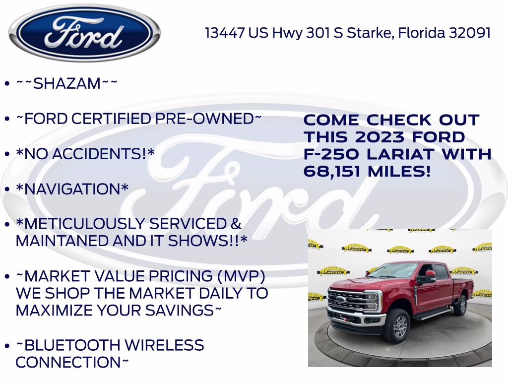 2023 Red Metallic Ford Super Duty F-250 SRW Lariat 4X4 Truck