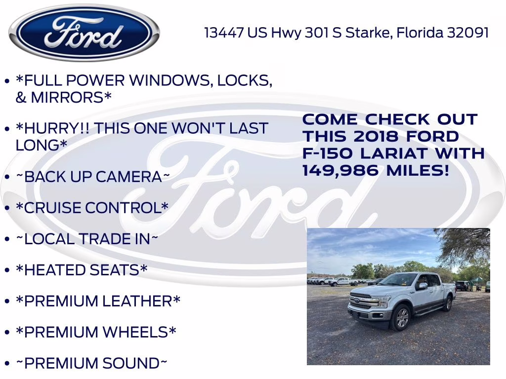 2018 Black Ford F-150 Lariat RWD Truck