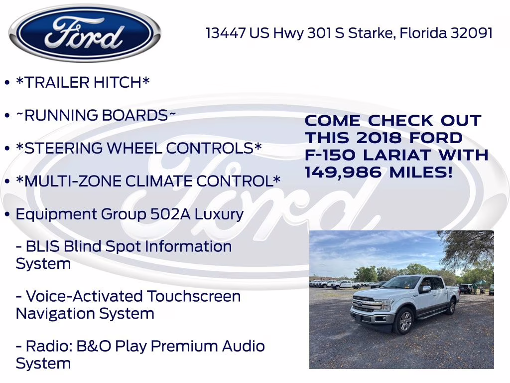 2018 Black Ford F-150 Lariat RWD Truck