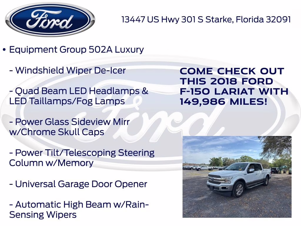 2018 Black Ford F-150 Lariat RWD Truck