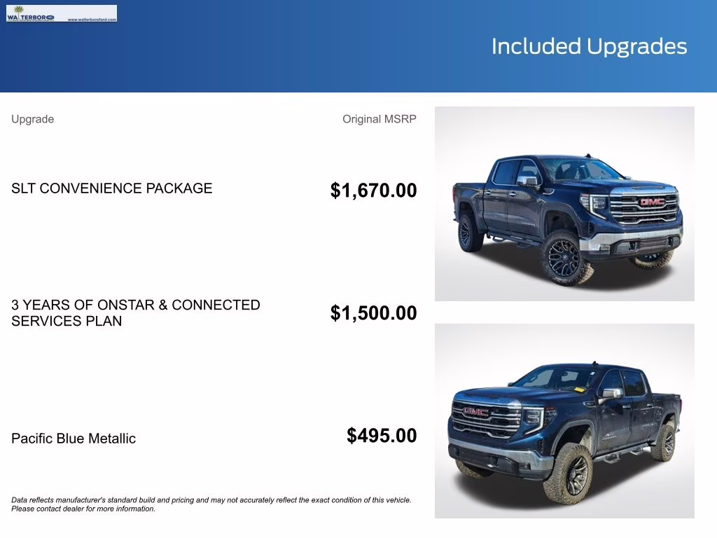 2022 Pacific Blue Metallic GMC Sierra 1500 SLT 4X4 Truck