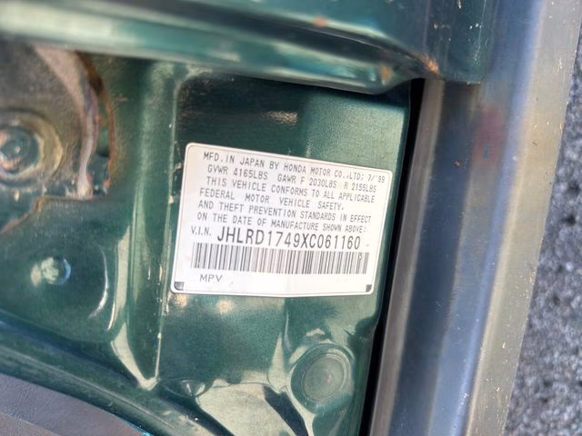 1999 Green Honda CR-V LX 4X4 SUV
