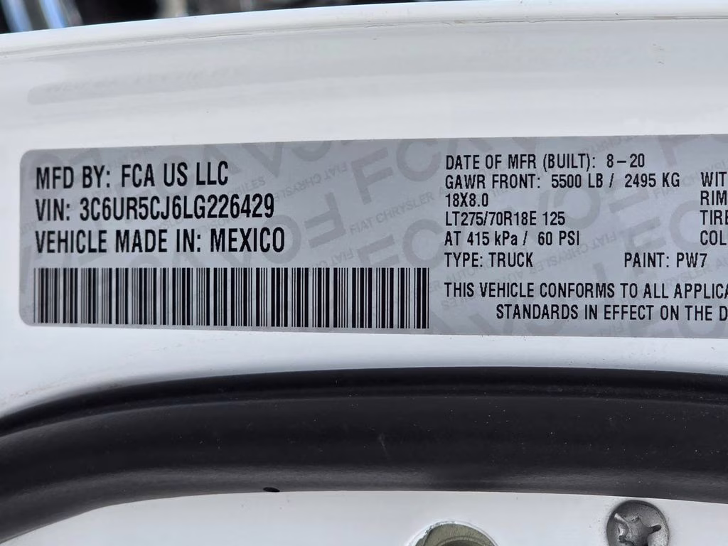 2020 Bright White Clearcoat Ram 2500 Tradesman 4X4 Truck