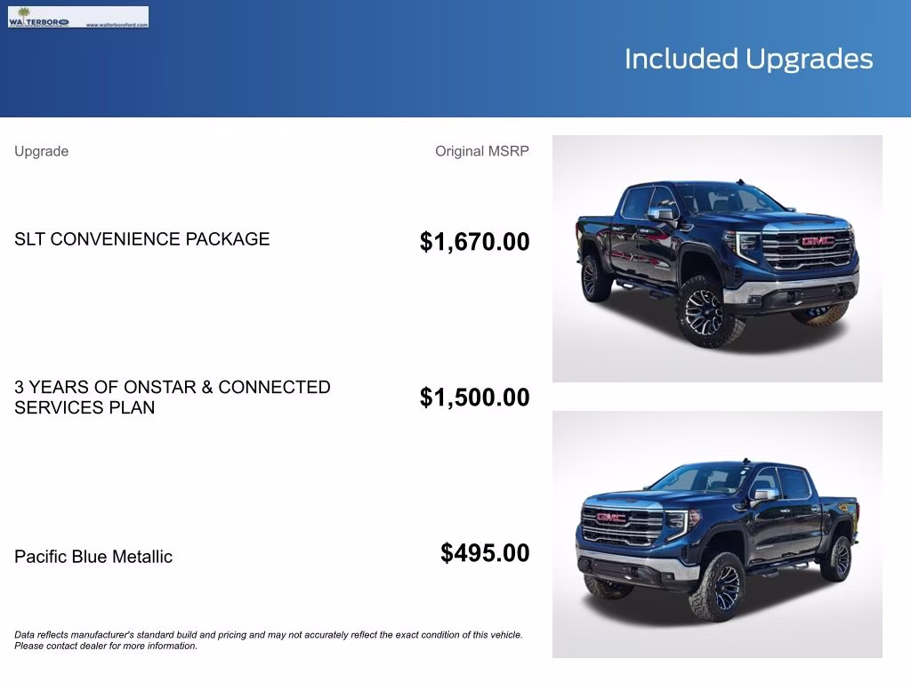 2022 Pacific Blue Metallic GMC Sierra 1500 SLT 4X4 Truck