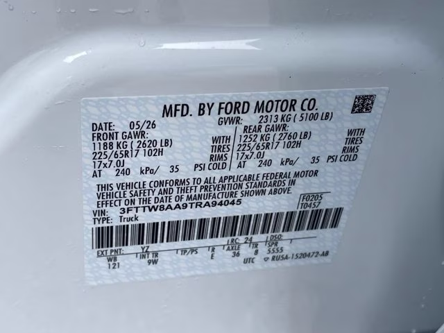 2026 Oxford White Ford Maverick XL FWD Truck