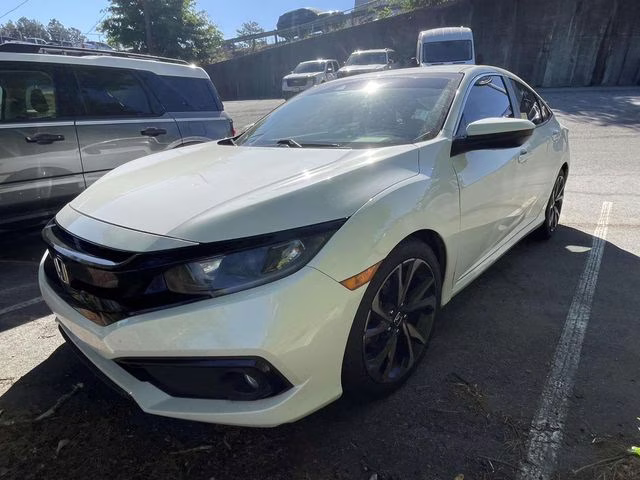 2019 Platinum White Pearl Honda Civic Sport FWD Sedan