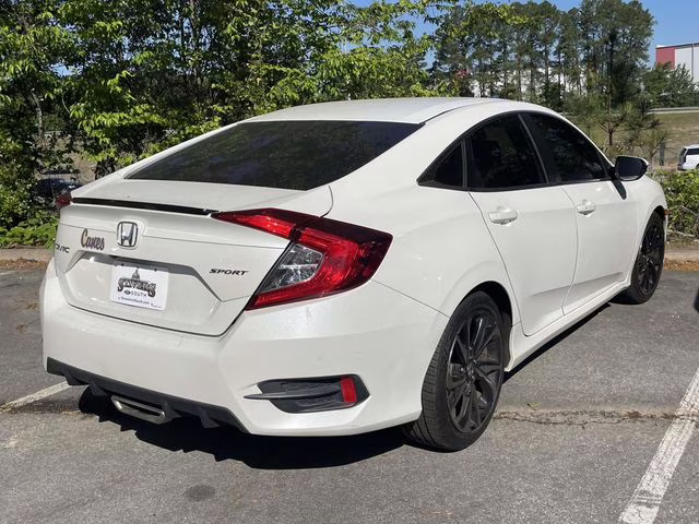 2019 Platinum White Pearl Honda Civic Sport FWD Sedan