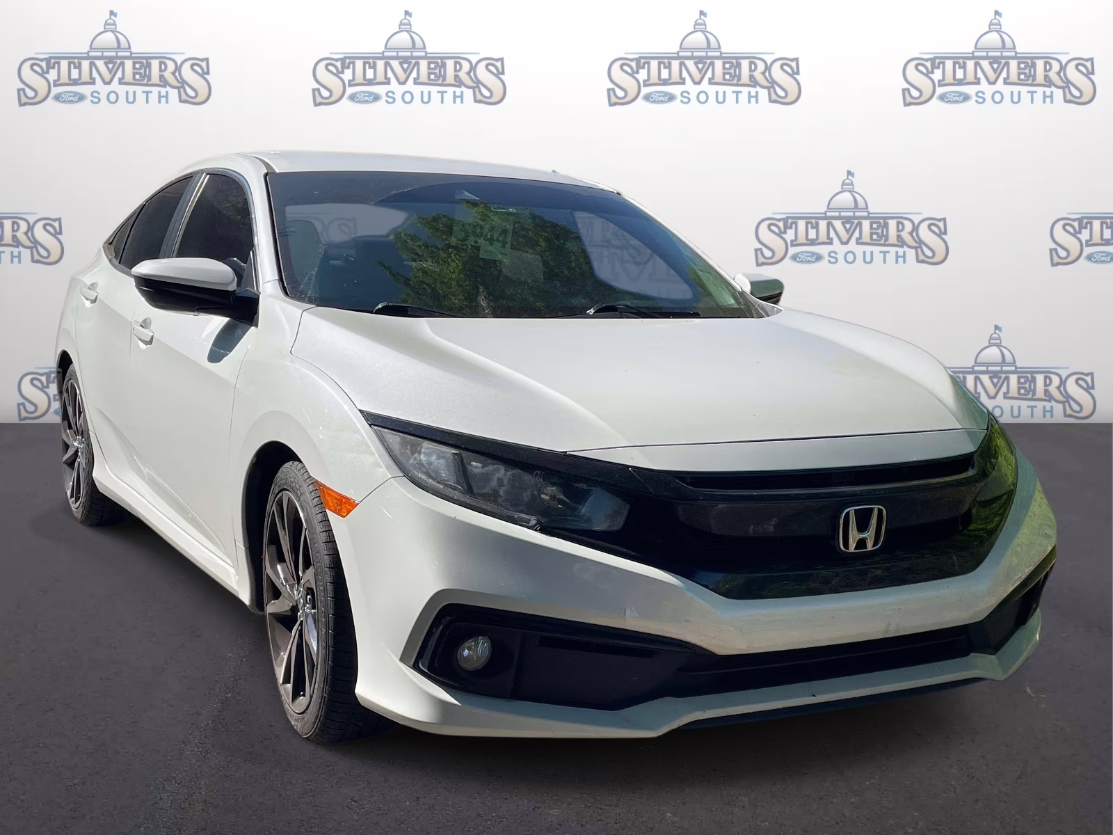 2019 Platinum White Pearl Honda Civic Sport FWD Sedan