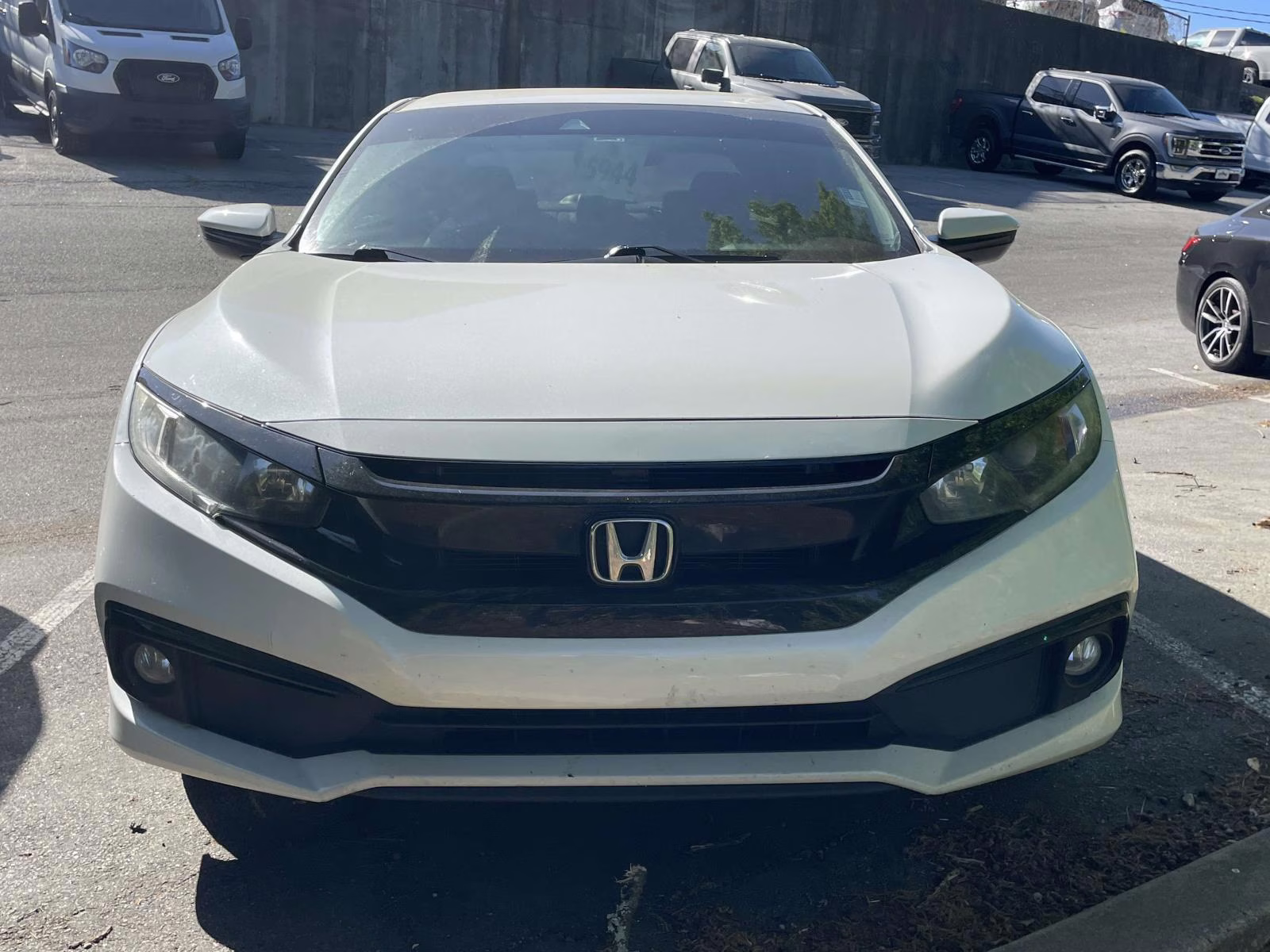 2019 Platinum White Pearl Honda Civic Sport FWD Sedan