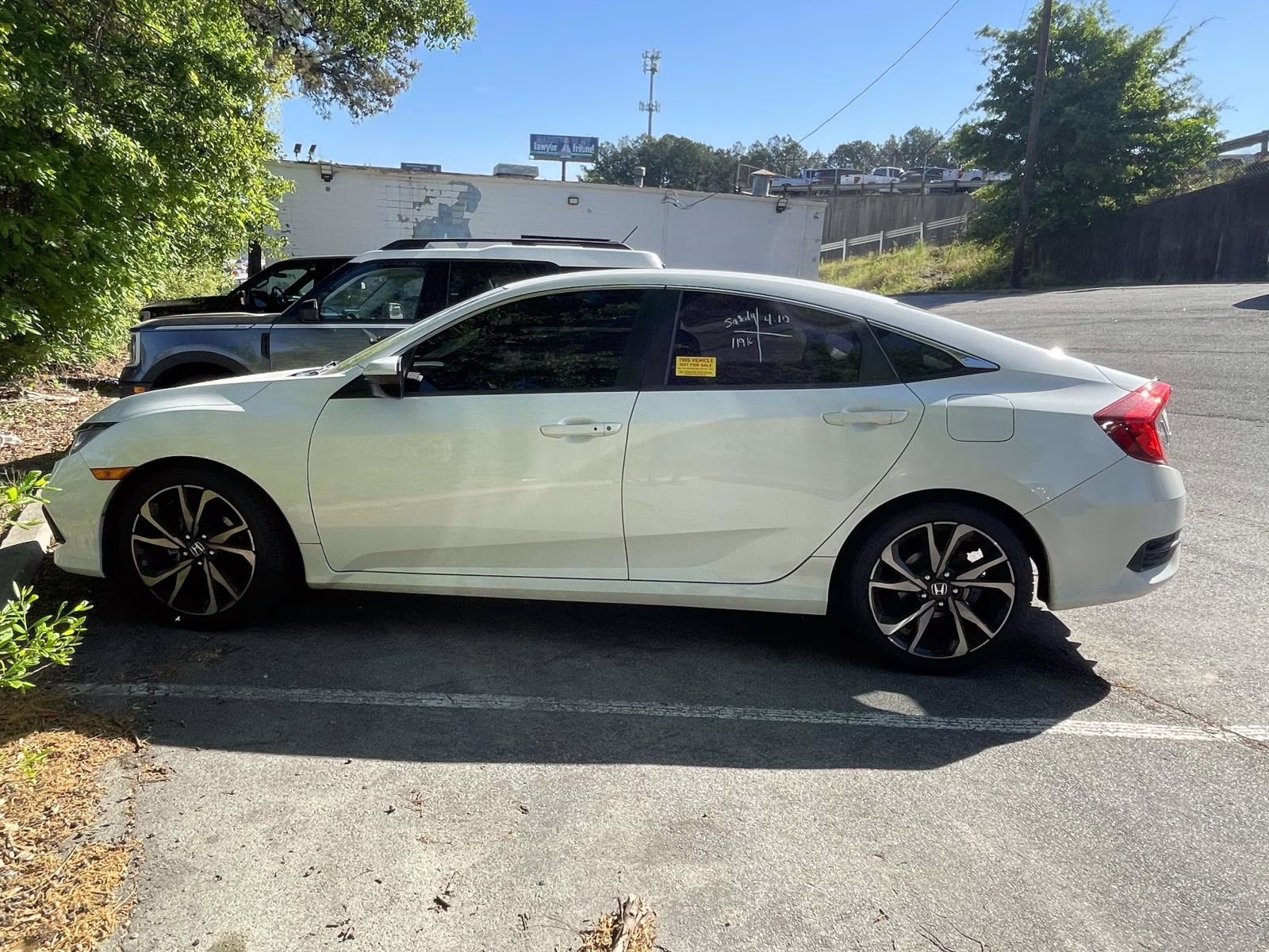 2019 Platinum White Pearl Honda Civic Sport FWD Sedan