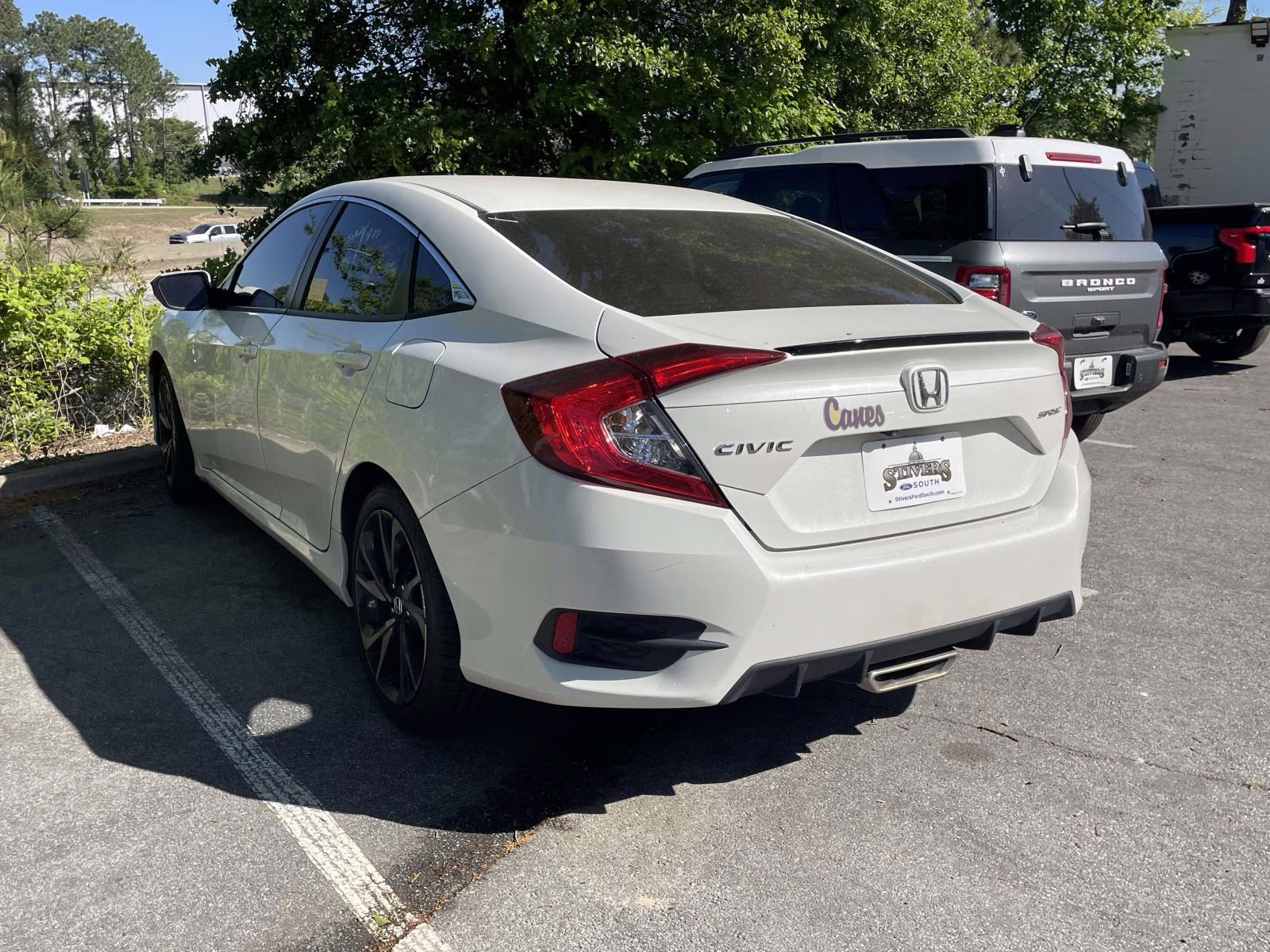 2019 Platinum White Pearl Honda Civic Sport FWD Sedan
