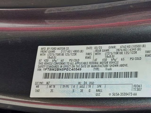 2023 Gray Metallic Ford Super Duty F-250 SRW XLT 4X4 Truck