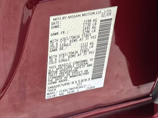 2009 Red Brick Nissan Frontier SE RWD Truck