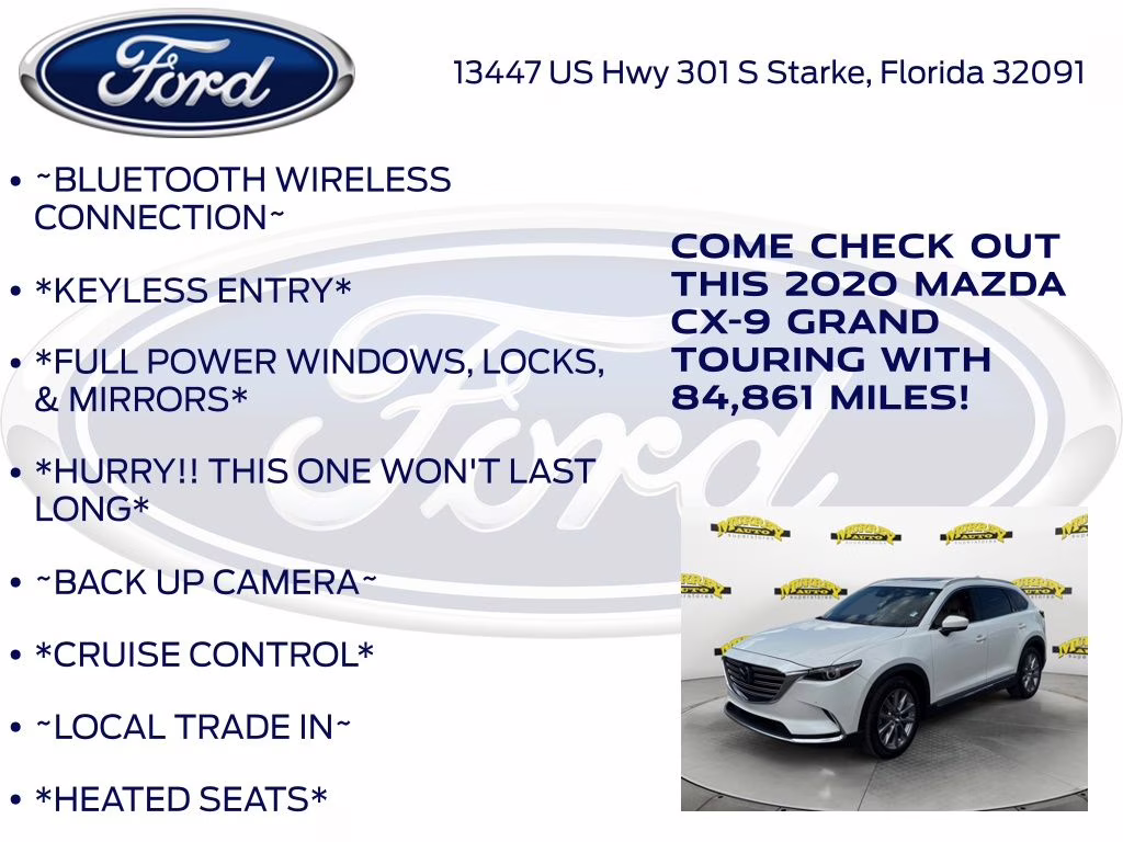 2020 Snowflake White Pearl Mica Mazda CX-9 Grand Touring FWD SUV