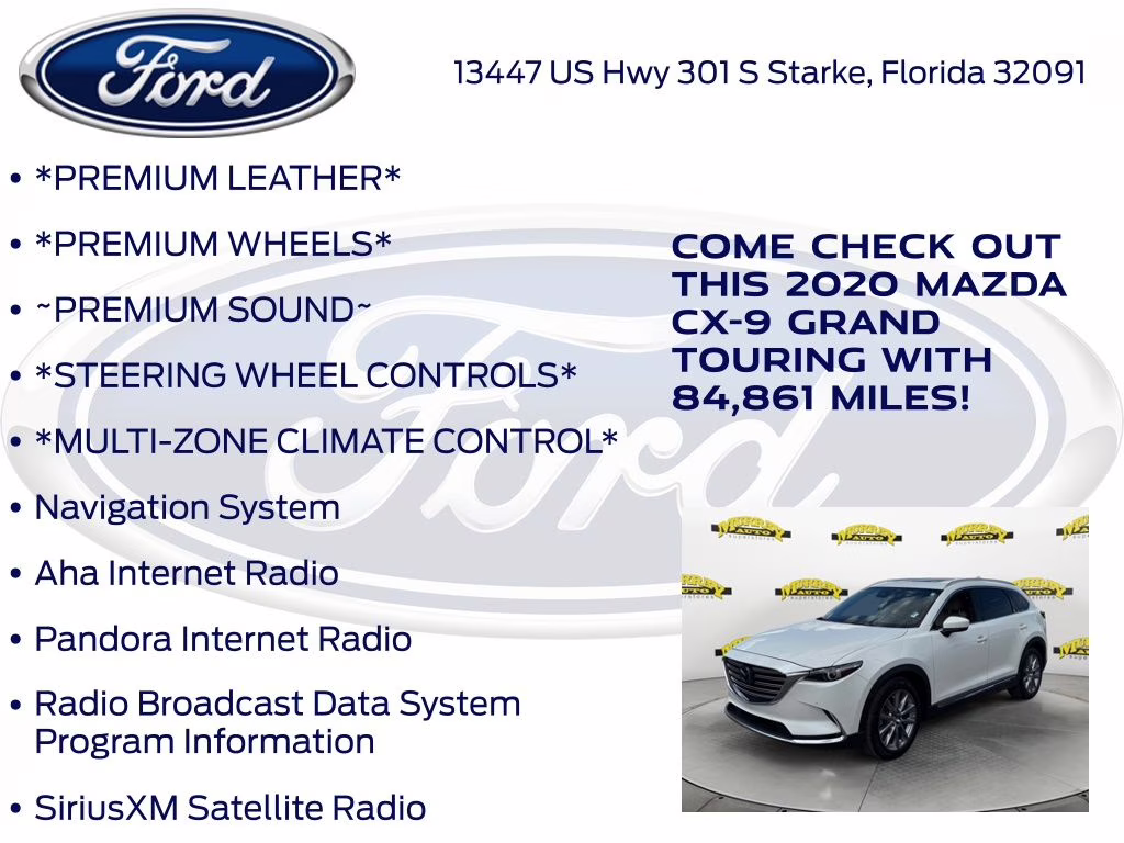 2020 Snowflake White Pearl Mica Mazda CX-9 Grand Touring FWD SUV