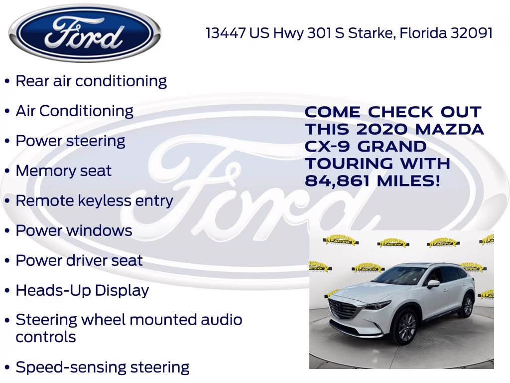 2020 Snowflake White Pearl Mica Mazda CX-9 Grand Touring FWD SUV