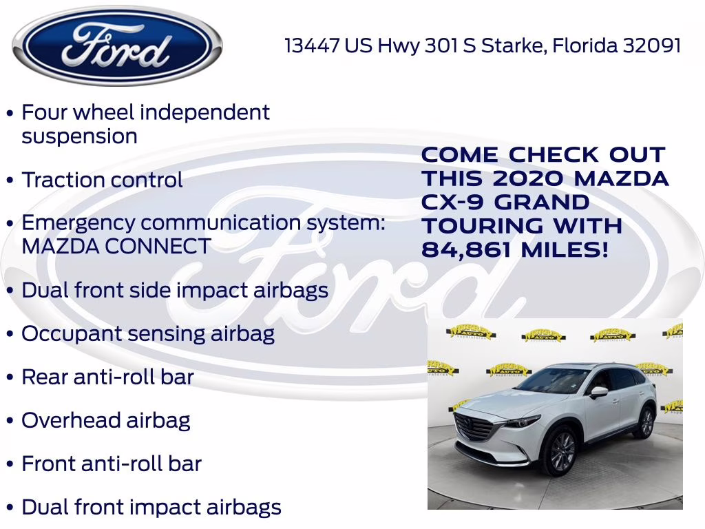 2020 Snowflake White Pearl Mica Mazda CX-9 Grand Touring FWD SUV