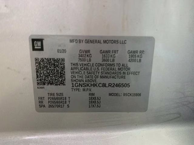 2020 Silver Ice Metallic Chevrolet Suburban LT 4X4 SUV