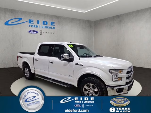 2017 White Platinum Metallic Tri-Coat Ford F-150 Lariat 4X4 Truck